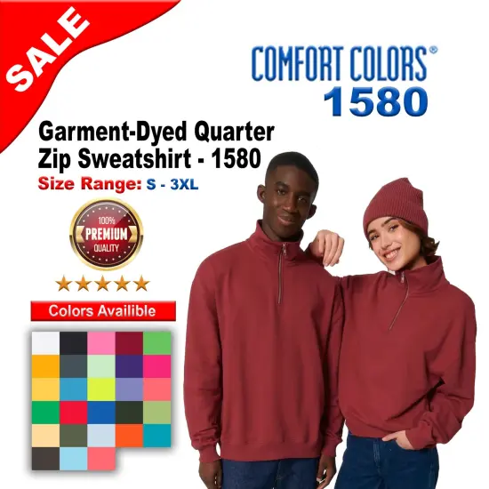 Comfort Colors&reg; Garment-Dyed Quarter Zip Sweatshirt Grey {2}