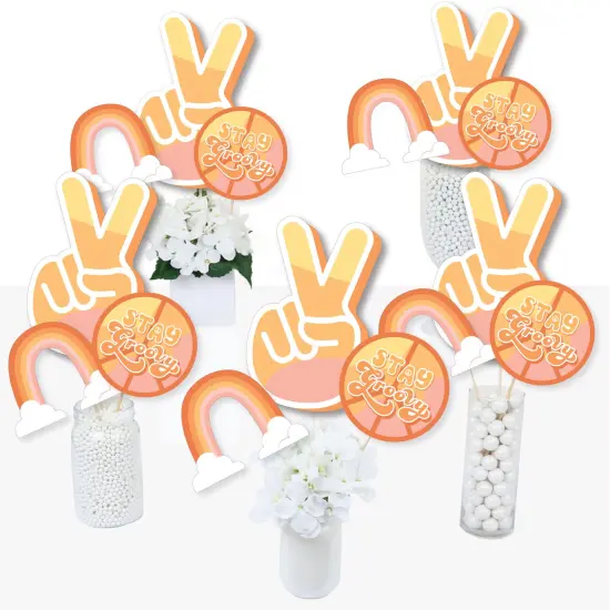 Big Dot of Happiness Stay Groovy - Boho Hippie Party Centerpiece Sticks - Table Toppers - Set of 15 {2}