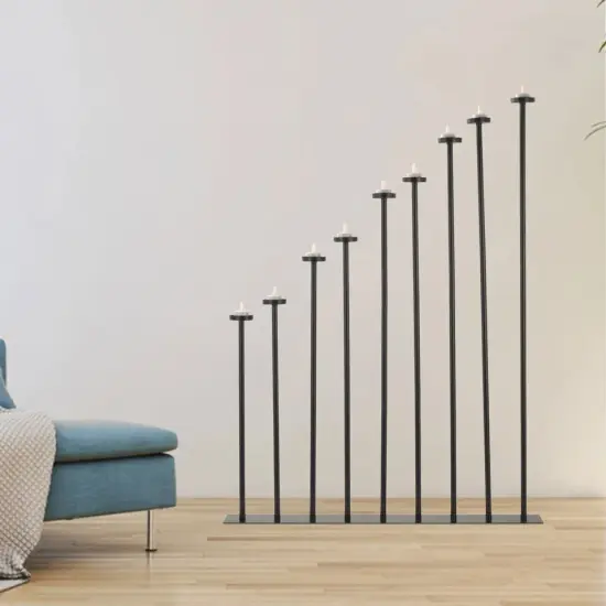 9Pcs Black Tall Floor Candle Holders DIY Candelabra Freestanding Candlestick {3}