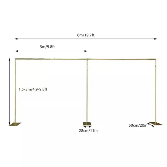 Gold Modern Steel Freestanding Photography Backdrop Stand Rack For Wedding Party {4}