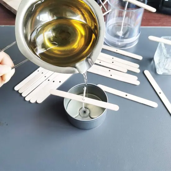 Wooden Candle Wick Holders,Candle Wicks Centering Device,Candle Wick Bars,Wick Holders for Candle Making,Wick Clips for Candles,Candle Centering Tool,120 Pack Burlywood {7}