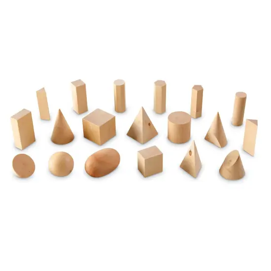 Wooden Geometric Solids, Set of 19 {1}
