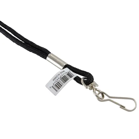 Standard Lanyard Hook Rope Style, Black, Pack of 24 {2}