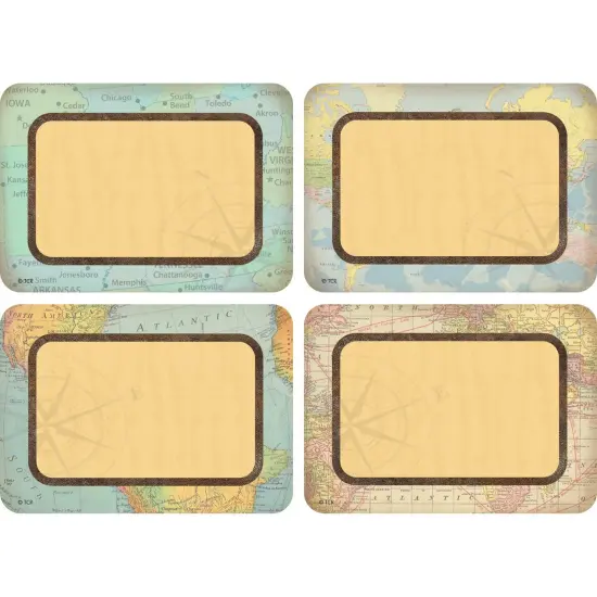 Travel the Map Name Tags/Labels - Multi-Pack, 36 Per Pack, 6 Packs {2}