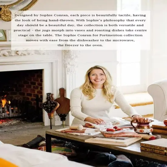 Portmeirion Sophie Conran Large Handled Oval Roasting Dish - Pebble, Porcelain {2}