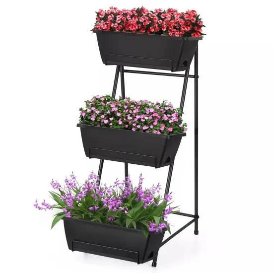 Vertical Raised Garden Bed 3 Tier Elevated Garden Planters Stand Up Garden {1}