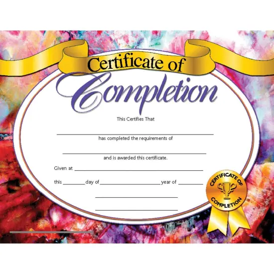 Certificate of Completion, 8.5" x 11", 30 Per Pack, 3 Packs {2}