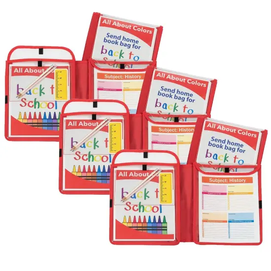 Homework Connector Folder, Red, Pack of 3 {1}