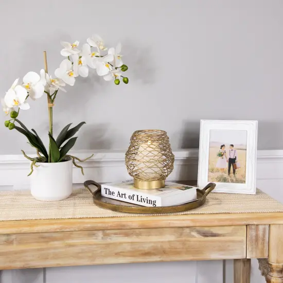 Northlight Small Woven Iron Votive Candle Holder - 6.25" - Brass Finish Bronze {4}