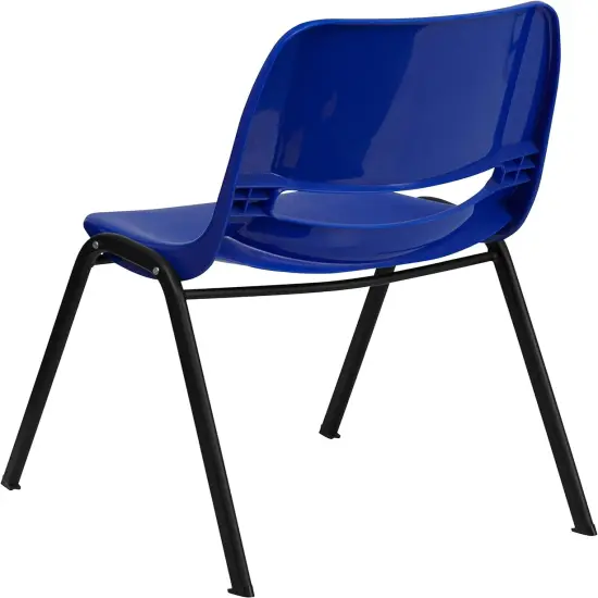 5 Pack HERCULES Series 440 Lb. Capacity Kid'S Navy Ergonomic Shell Stack Chair with Black Frame and 12" Seat Height {4}