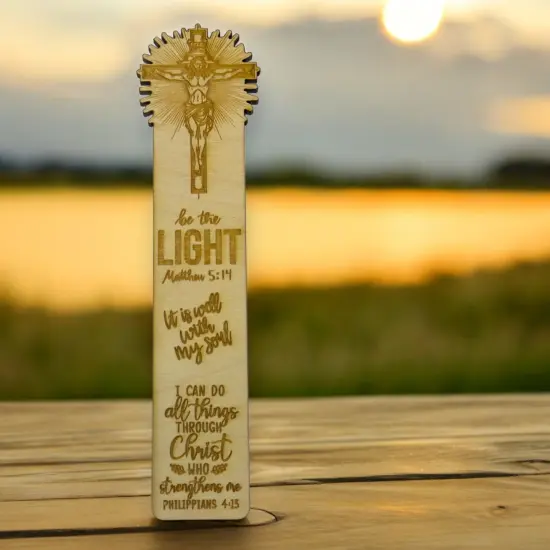 Bookmark - It is all well with my soul - Birch wood Jesus Religious {4}