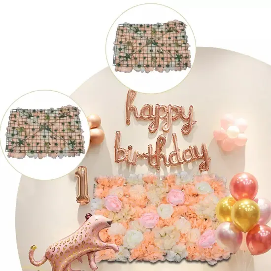 6Pcs Wedding Artificial Dark Champagne Flower Wall Panels Backdrop Venue Decor {2}