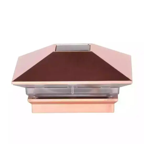 Solar Copper Plated DECK POST CAP LIGHT 4"x4" Garden Patio Outdoor Lighting LED {3}