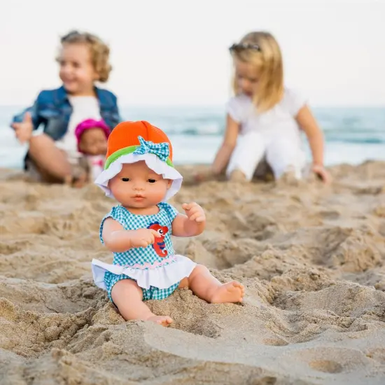 Doll Clothes, Fits 12-5/8" Dolls, Warm Weather Romper/Hat Set {2}