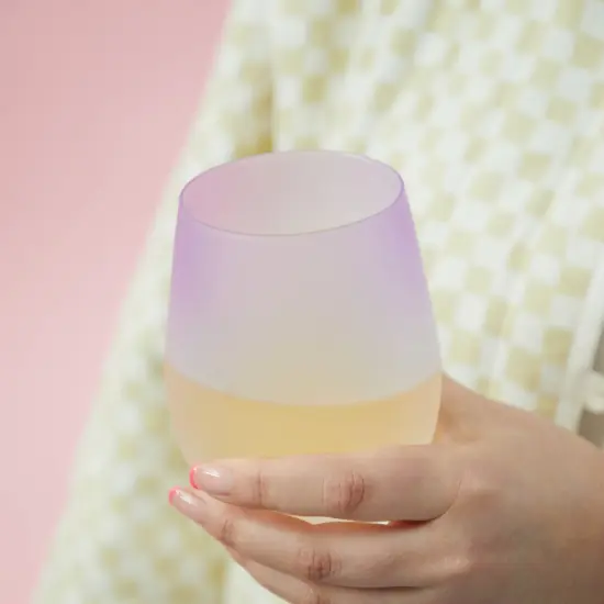Frosted Ombre Stemless Wine Glasses Blush {3}