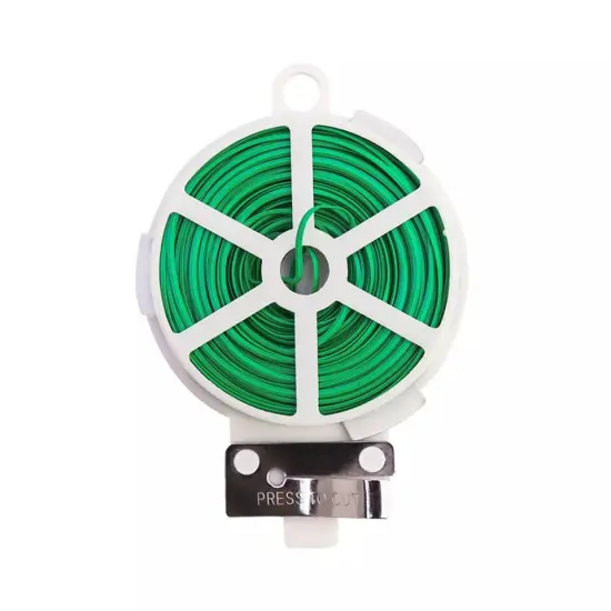 328FT Green Twist Tie Wire Roll with Cutter for Kitchen, Gardening, and Plants {1}