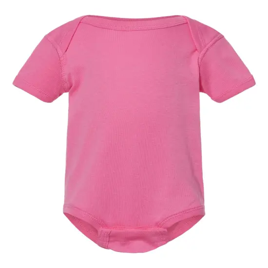 Rabbit Skins&reg; Infant Baby Rib Bodysuit Short Sleeve Raspberry {2}