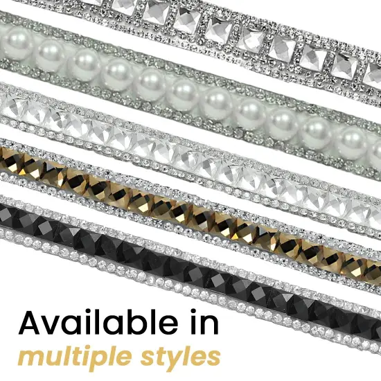 10 yards of 3/8" Hot Fix Glass Rhinestone Banding Trim Black {5}