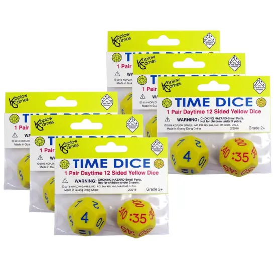 Time Dice, Pair of Yellow (AM), 6 Sets {1}