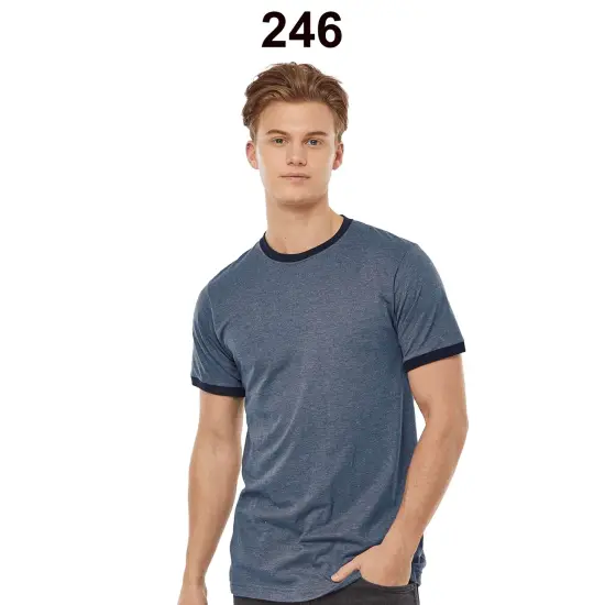 Tultex&reg; Crewneck Short Sleeve T-Shirt Fine Jersey Ringer Vintage white/ black {4}