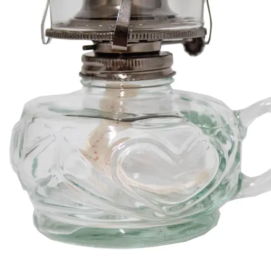 Rayo Chamber Oil Lamp, Portable with Finger Hold, Glass Font and Chimney, 12 in Tall {4}