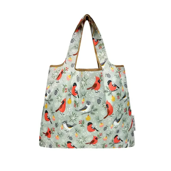 Wrapables Medium Foldable Tote Nylon Reusable Grocery Bag (Set of 2), Cardinals {3}