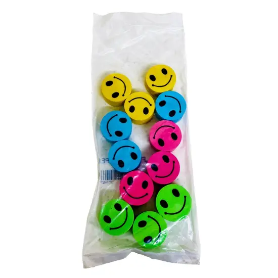 Happy Face Pencil Topper Erasers, 12 Per Pack, 12 Packs {2}
