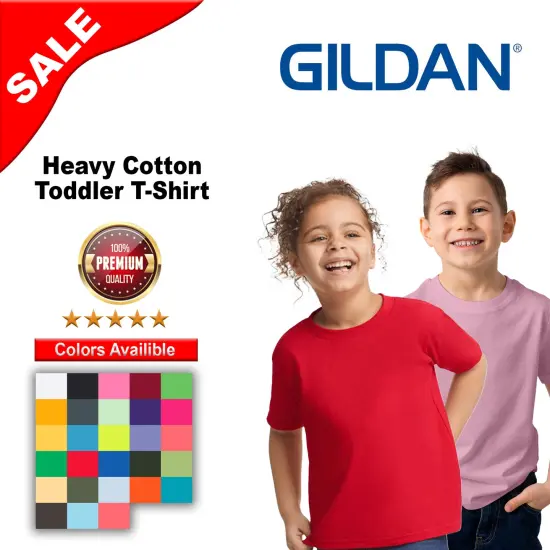 Gildan&reg; Heavy Cotton Toddler Crewneck Short Sleeve T-Shirt White {2}