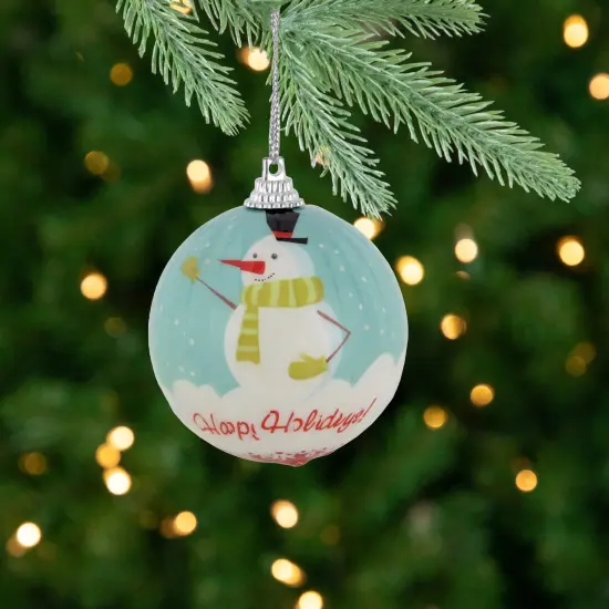 Northlight Snowmen Decoupage Christmas Ball Ornaments - 2.25" (60mm) - 14ct Blue {3}