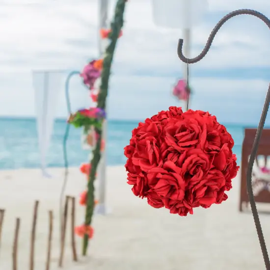 50 Elegant Dark Red Silk Roses: Ideal for Wedding Decor, Bouquets, Centerpieces, and DIY Projects {3}