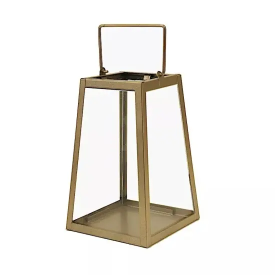 CLEAR GOLD 2 Geometric 6" Metal Lantern CANDLE HOLDERS Hanging Terrariums Party {1}