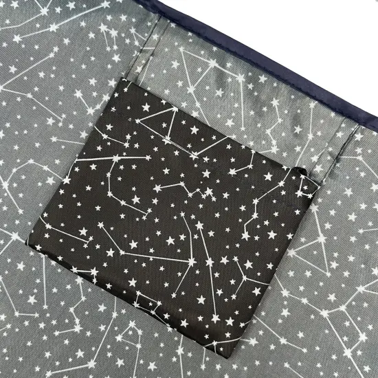 Wrapables Medium Foldable Tote Nylon Reusable Grocery Bag (Set of 2), Constellations {6}