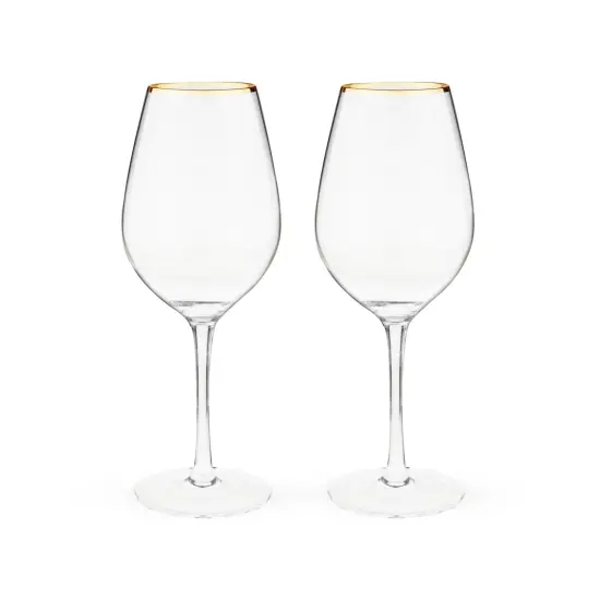 Gilded Stemmed Wine Glass Set  {1}