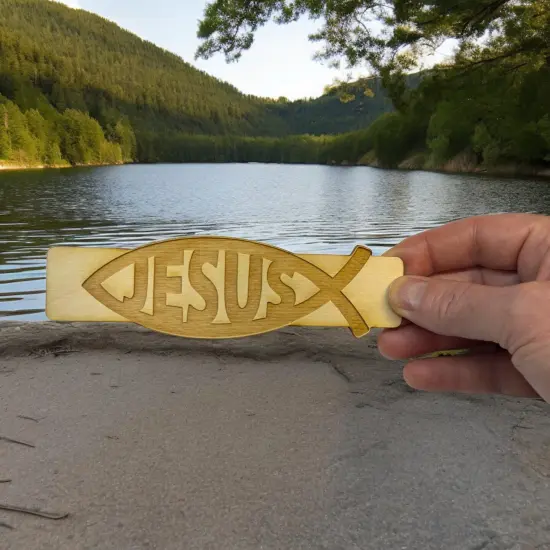 Bookmark - Jesus Fish - Birch wood {2}