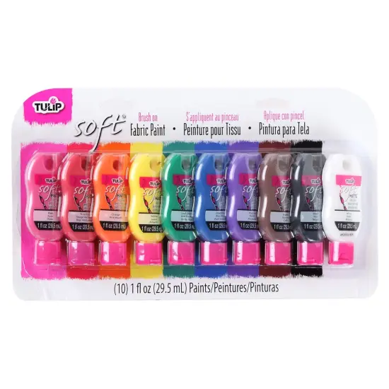 Tulip Brush-On Fabric Paint Rainbow 1 fl. oz. 10 Pack {1}