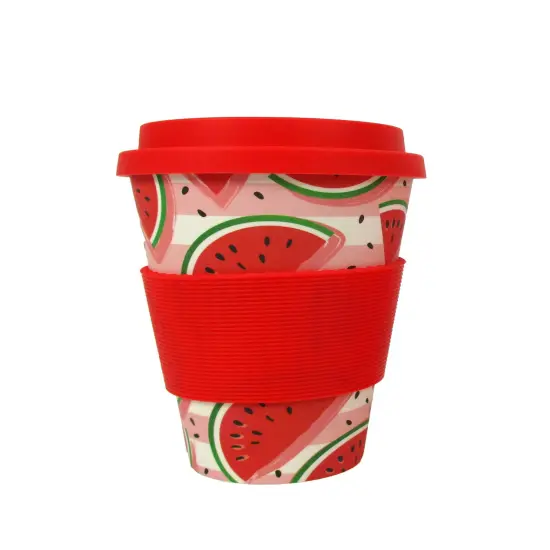 TINYMILLS Watermelon Travel Mug, 14 oz, Eco-Friendly Reusable Plant Fiber, Birthday Gift {1}
