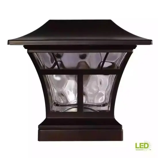 BRONZE SOLAR LED DECK POST CAP LIGHT 4"x4" 6"x6" Outdoor Garden Patio Lighting {5}