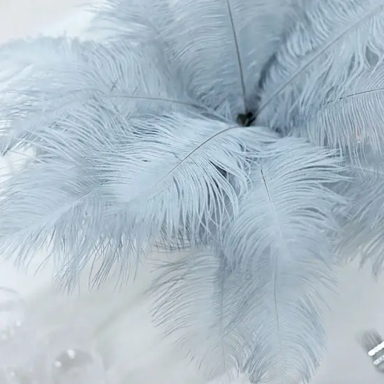 12 pcs 13"-15" long Genuine Ostrich Feathers Dusty blue {1}
