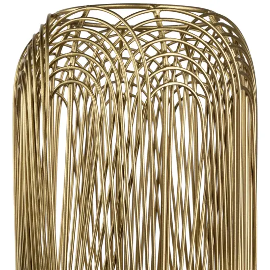 Northlight Medium Layered Iron Pillar Candle Holder - 10.5" - Brass Finish Gold {7}