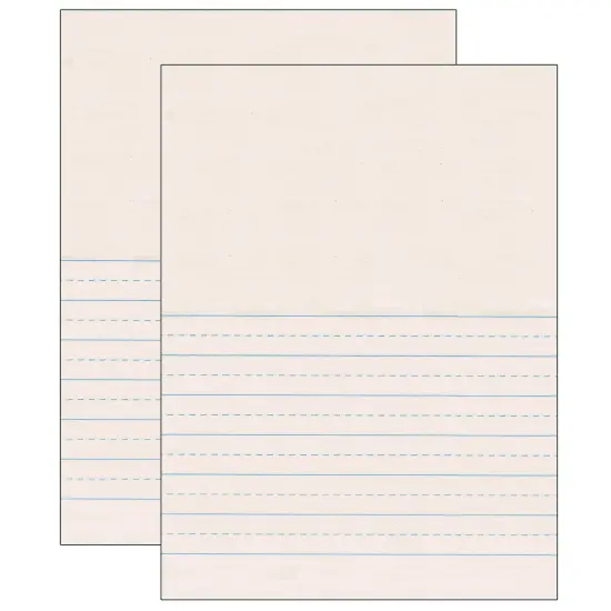 Newsprint Handwriting Paper, Picture Story, 7/8" x 7/16" Ruled Short, 9" x 12", 500 Sheets Per Pack, 2 Packs {1}