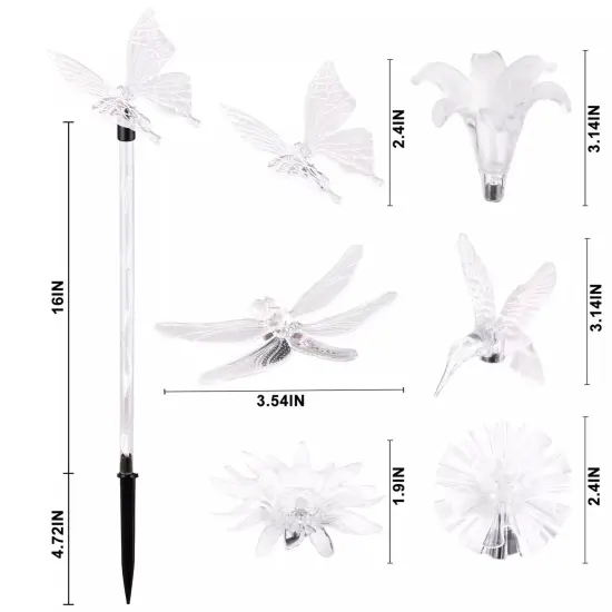 Liveasily Set of 6 Arcylic Solar Lights for Outside, Garden Decorations {1}