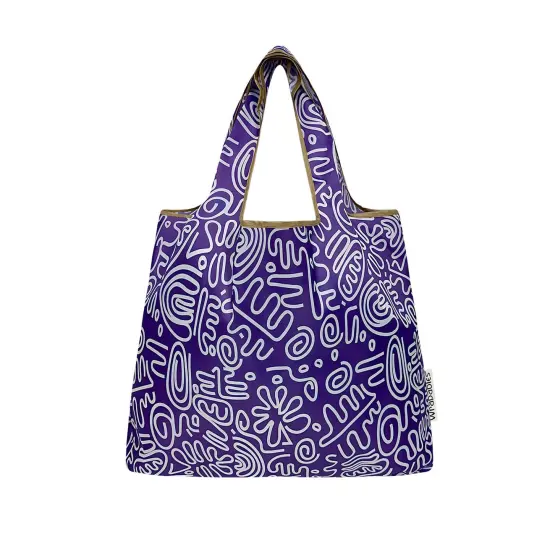 Wrapables Medium Foldable Tote Nylon Reusable Grocery Bag (Set of 2), Swiggle {3}