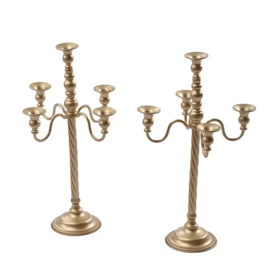 2Pcs Metal Candelabra Candle Holder Floral Stand Wedding Party Table Centerpiece {1}