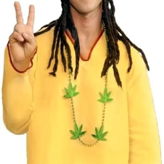 Pot Leaf Party Bead Costume Necklace 48" {1}