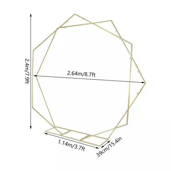 Metal Birthday Party Balloon Stand Wedding Arch Dual Geometric Backdrop Arch {4}