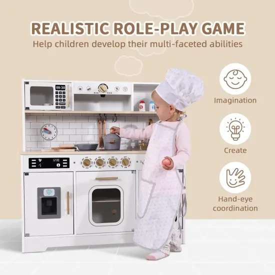 Toddler Kitchen Playset, Play Kitchen Sets for Kids with Plenty of Play Features,Sink,Oven,Range Hood,Stove,Dishwasher,Coffee Maker,Ice Maker and Microwave {3}