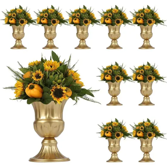 10x Retro Gold Metal Trumpet Flower Vase for Wedding Party Centerpieces Decor {3}
