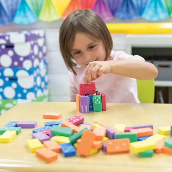 Dominoes, Assorted Colors, 1-3/4" Wide x 3/8" Thick, 168 Pieces {3}