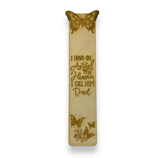 Bookmark - I have an angel in heaven I call him Dad - Birch wood {1}