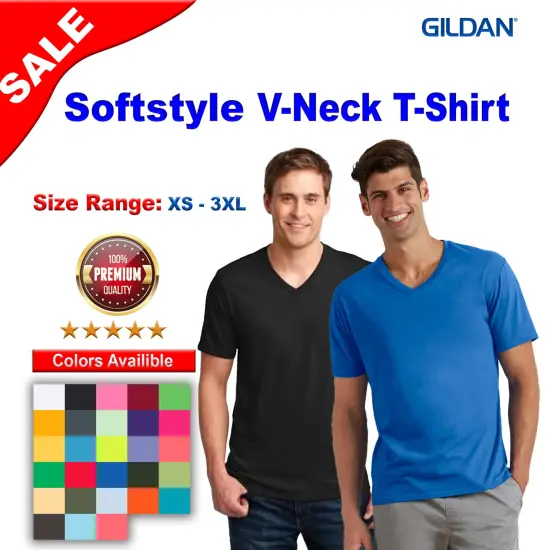 Gildan&reg; Softstyle V-Neck Short Sleeve T-Shirt Heather irish green {2}